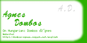 agnes dombos business card